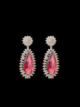 Cz earrings -pink  tourmaline ( READY TO SHIP )