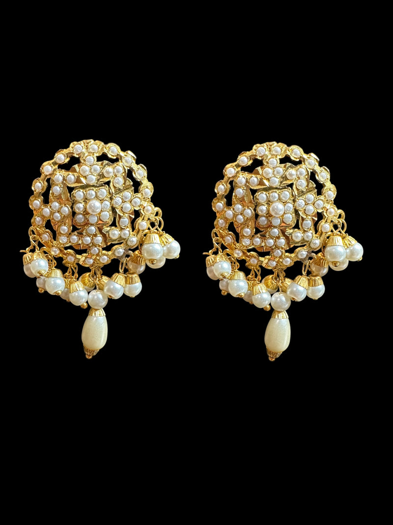 C580 Freshwater Pearl Choker with Earrings – Gold-Plated Elegance ( READY TO SHIP )