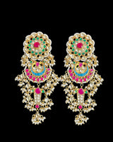 DER778 Maya pachi kundan multicolor statement earrings ( READY TO SHIP )