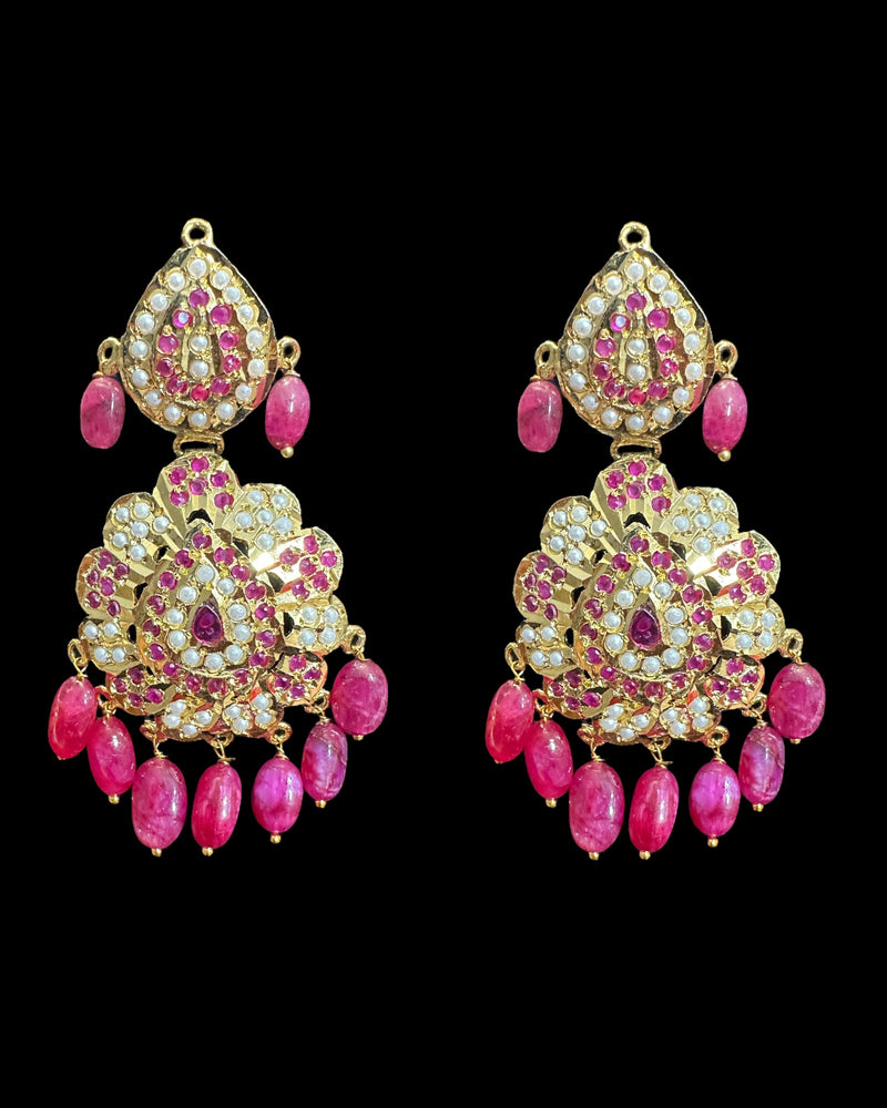 DLN140 Gold-Plated Pendant & Earrings Set with Tika (READY TO SHIP )