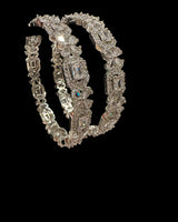 B819 Silver-Plated Cubic Zirconia Bangles ( READY TO SHIP ) size 2.8