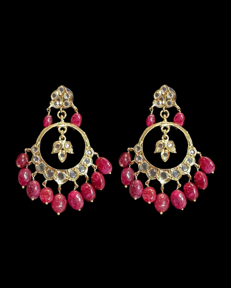 PS566 Hyderabadi Tirmani in Freshwater Pearls & Ruby Beads – With Chandbali Earrings ( READY TO SHIP )