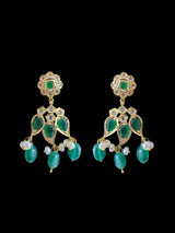 DLN113 Erica pathani haar in fresh water pearls with emerald beads ( READY TO SHIP  )