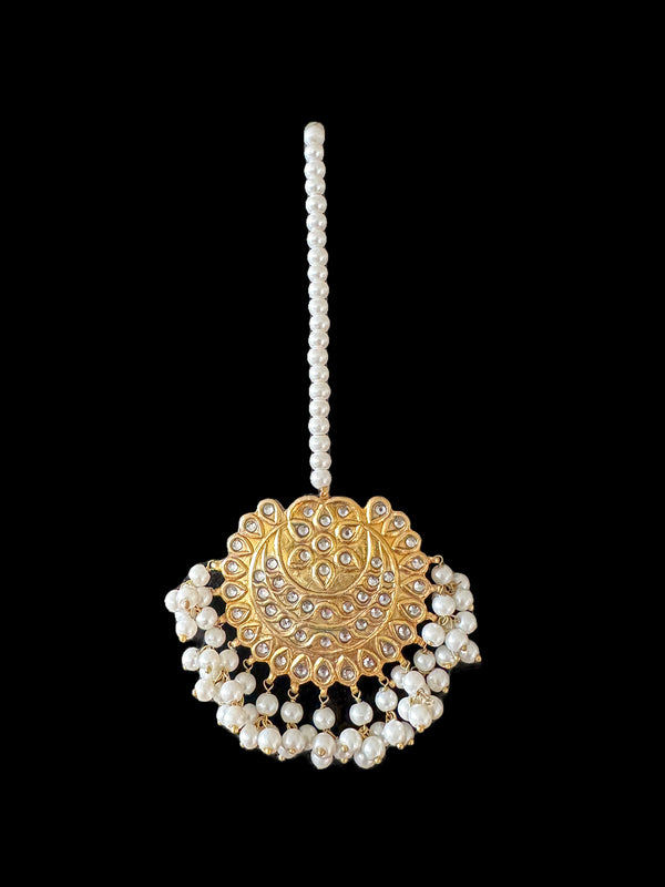 DJTK194 gold plated tika in kundan  and pearls ( SHIPS IN 3 WEEKS )