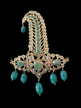 DJTK363  Hyderabadi sarpech in emeralds ( READY TO SHIP )