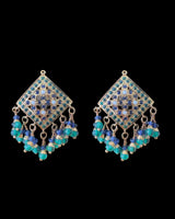 Emerald & Sapphire Gold-Plated 92.5 Silver Pendant Set with Freshwater Pearls ( READY TO SHIP )