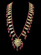 DLN105 Erica pathani haar with earrings in rubies  ( READY TO SHIP )