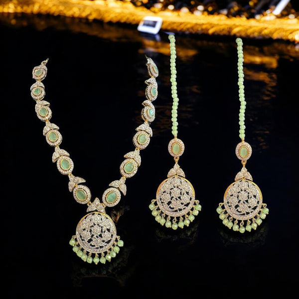 DNS143 Zehra necklace set in mint ( READY TO SHIP )