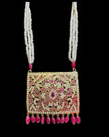 DLN140 Gold-Plated Pendant & Earrings Set with Tika (READY TO SHIP )