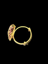 Ruby emerald  gold plated silver ring ( READY TO SHIP)