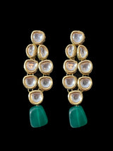 DNS199 Leila high quality ac kundan necklace with earrings in green ( READY TO SHIP  )