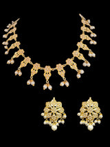 DNS105 Alea punjabi Jadau necklace  set - pearls (READY TO SHIP)