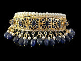 C540 Jadavi lacha with karanphool in blue / sapphire ( READY TO SHIP)