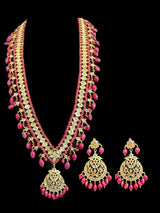 DLN37 Natural ruby beads Rani haar set ( READY TO SHIP )