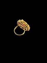 DJR8 Rida  statement  ring in navratan   ( READY TO SHIP )