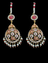 Zehra earrings tika in red/ ruby ( READY TO SHIP )