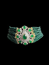 C525 Erin zircon choker in green ( READY TO SHIP )