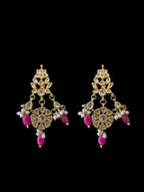 DLN104 Shahreen kundan rani haar in pink beads   ( READY TO SHIP)