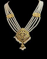 Mehwish jadau necklace with earrings in pearls ( READY TO SHIP )