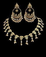 Jadau necklace set in sapphire turquoise combination ( READY TO SHIP )