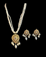 gold plated pendant set in pearls ( READY TO SHIP )