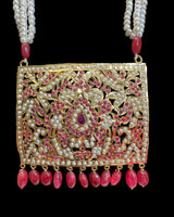 DLN140 Gold-Plated Pendant & Earrings Set with Tika (READY TO SHIP )