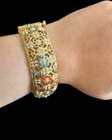 Navratan bangles in gold plated silver ( READY TO SHIP )