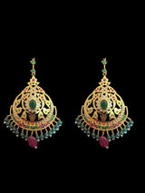 Ruby emerald chandbali earrings ( READY TO SHIP )