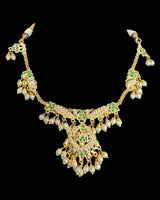 DNS174  jadau necklace in emerald sapphire   ( READY TO SHIP  )