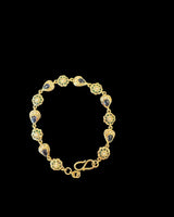 Emerald & Sapphire Gold-Plated Silver Bracelet with Freshwater Pearls ( READY TO SHIP )