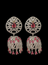 Cz jhumka earrings - Ruby ( READY TO SHIP )