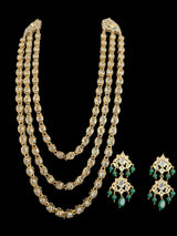 MALLIKA gold plated three layer necklace with earrings ( READY TO SHIP )