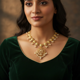 DNS221 Gold-Plated Necklace with Earrings & Tikka ( READY TO SHIP )
