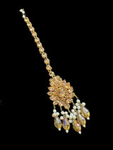 Kafiya bridal set in golden / champagne  stones and beads ( READY TO SHIP )