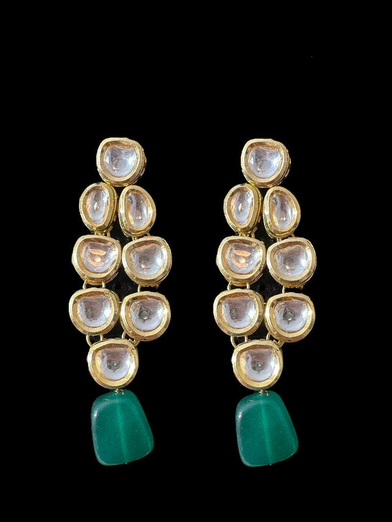 DNS199 Leila high quality ac kundan necklace with earrings in green ( READY TO SHIP  )