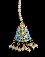 Gold Plated Silver Turquoise Tika with Freshwater Pearls ( READY TO SHIP )