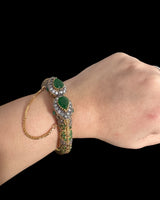 BG805 SALWA zircon bangles - Green openable ( READY TO SHIP )