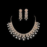 DNS121 Afza rose gold necklace set (READY TO SHIP )