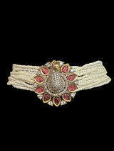 Cz choker - peacock style - ruby    ( READY TO SHIP  )