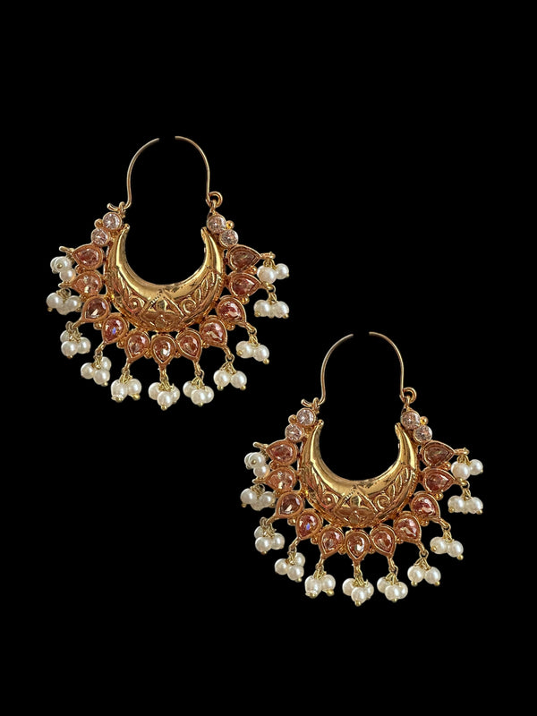 DER739 Chandbali earrings - hoop style ( medium sized ) ( READY TO SHIP )