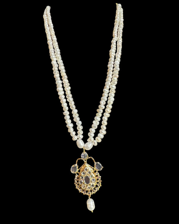 PS565  Jugni Fresh Water Pearl Necklace & Earrings Set – Gold Plated ( READY TO SHIP )