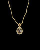 Gold plated pendant set - Cz ( purple ) - READY TO SHIP