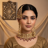 Shiza bridal set in ruby pearl ( READY TO SHIP )