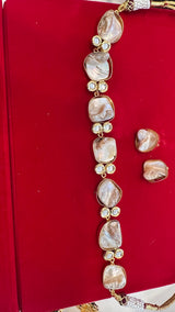 Dual style choker / necklace set in mother of pearl ( READY TO SHIP)
