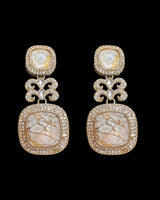 Quartz earrings - marble white   ( READY TO SHIP )