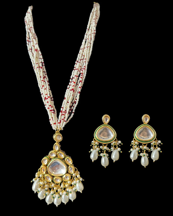PS550 High quality kundan and pearl pendant set ( READY TO SHIP )