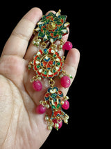 Maya Kundan earrings  -Red / Ruby ( READY TO SHIP )