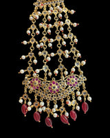 Manara Gold-Plated Jhoomar in Ruby ( READY TO SHIP )