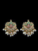 ET504 Mehwish jadau studs in Navratan ( READY TO SHIP )