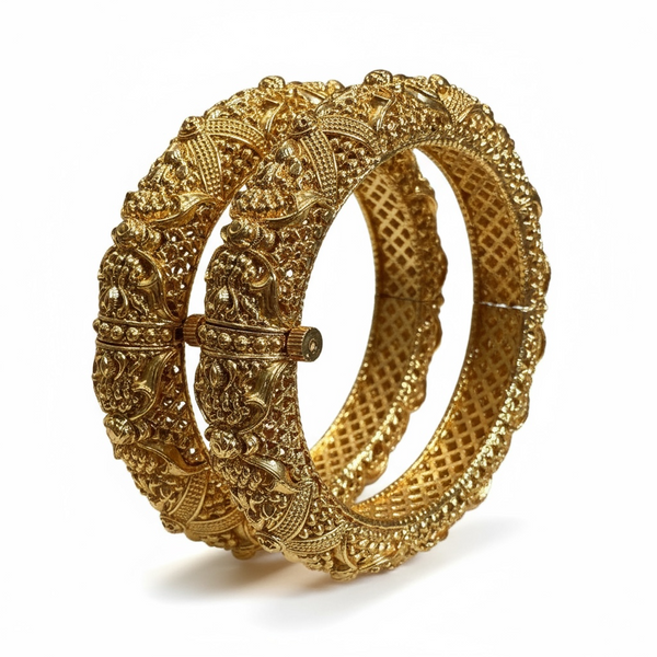 DJAN6 Antique gold plated bangles - openable ( 2.4//2.6) ( READY TO SHIP )